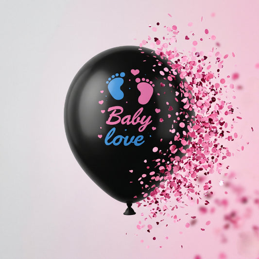 Pembe Konfetili Cinsiyet Balonu – görsel 1