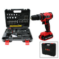 Kırmızı Renk Şarjlı Matkap Seti - 1350 RPM - Çantalı - 24W