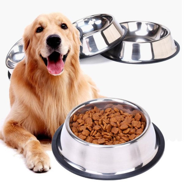 3'lü Paket – Paslanmaz Çelik Metal Mama Kabı 15 cm.