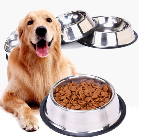 3'lü Paket – Paslanmaz Çelik Metal Mama Kabı 15 cm.