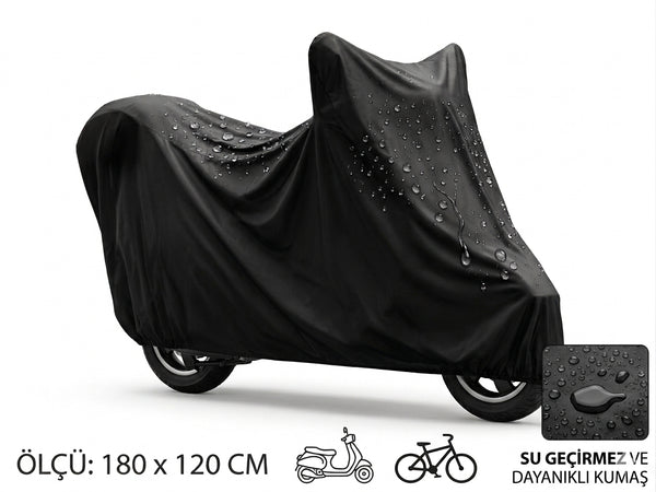2'lü Paket – Su ve Toz Geçirmez Motosiklet ve Scooter Koruma Brandası 180x120 cm