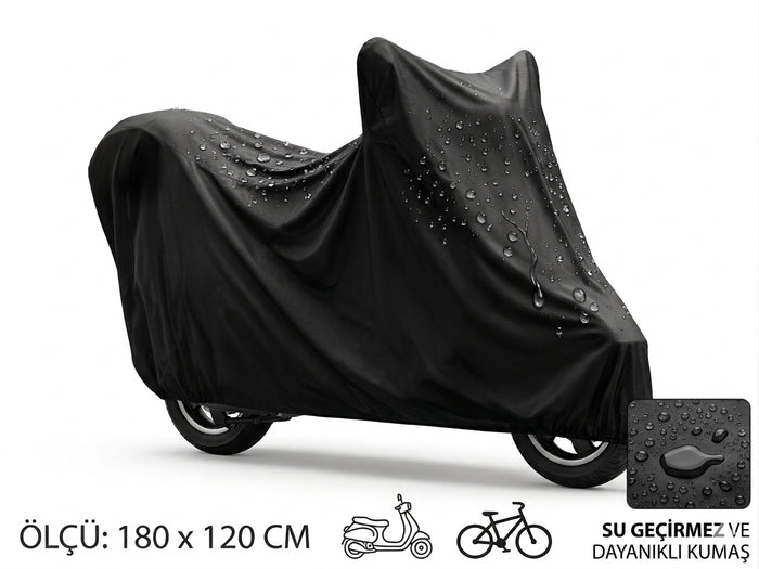 2'lü Paket – Su ve Toz Geçirmez Motosiklet ve Scooter Koruma Brandası 180x120 cm