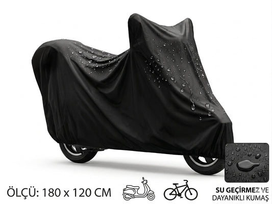 Su ve Toz Geçirmez Motosiklet ve Scooter Koruma Brandası 180x120 cm – görsel 1