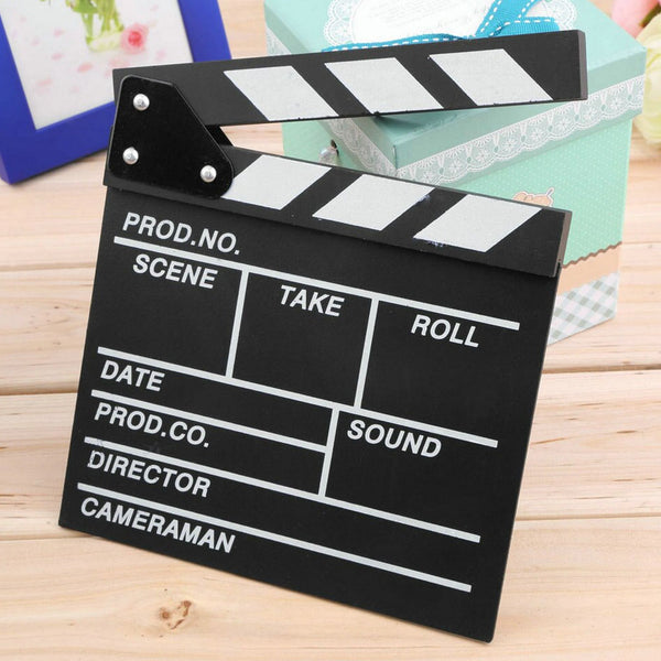 2'lü Paket – Küçük Boy Dekoratif Sinema Klaketi - Ahşap Tasarım - 20x20 cm