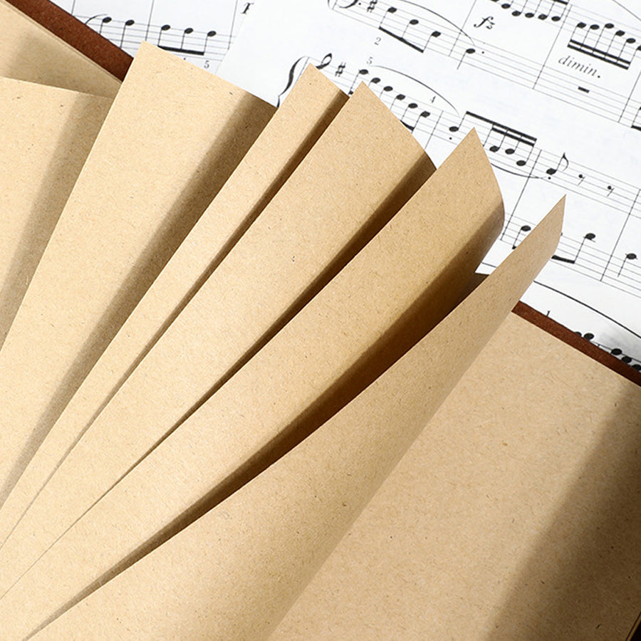 2'lü Paket – Yaprak Desenli Retro Deri Defter - Vintage Ajanda