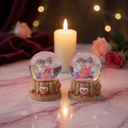 Işıklı Mini Kar Küresi - Çift Temalı - Pilli - Dekoratif - Romantik Hediyelik – görsel 1