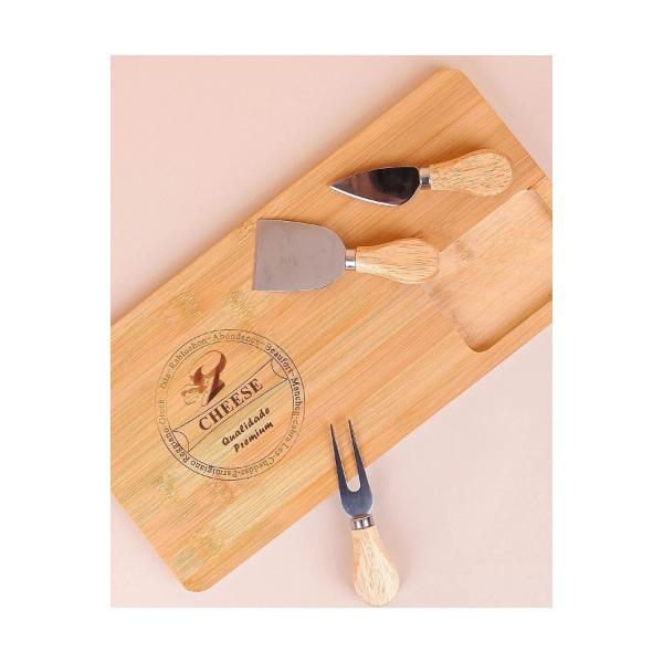 2'lü Paket – Bambu Peynir Kesme Sunum Tahtası