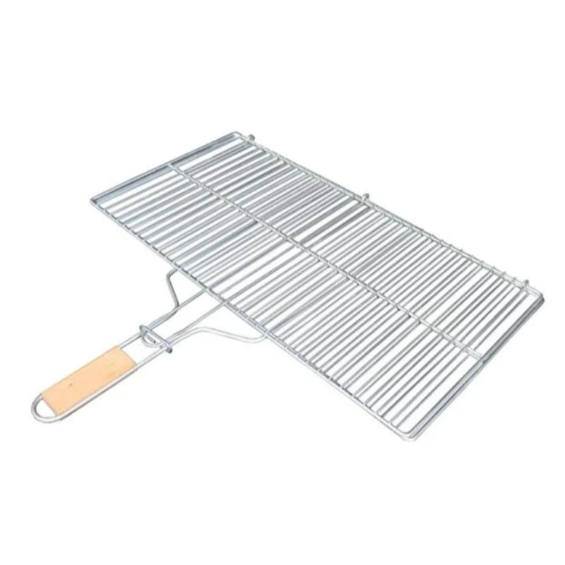 2'lü Paket – Büyük Boy Mangal Izgarası - 50x30 cm - Ahşap Saplı