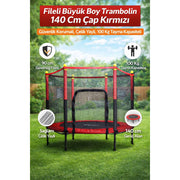 Fileli 140 cm Büyük Boy Trambolin – görsel 2