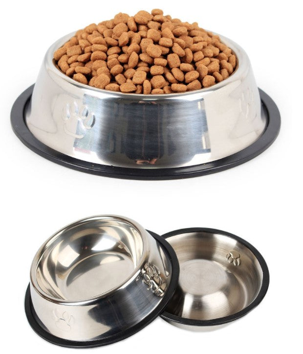 3'lü Paket – Paslanmaz Çelik Metal Mama Kabı 22 cm.