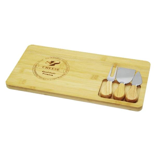 2'lü Paket – Bambu Peynir Kesme Sunum Tahtası
