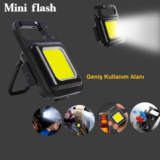 3'lü Paket – 30 Ledli Mıknatıslı Mini Anahtarlık Flash Kamp Lambası