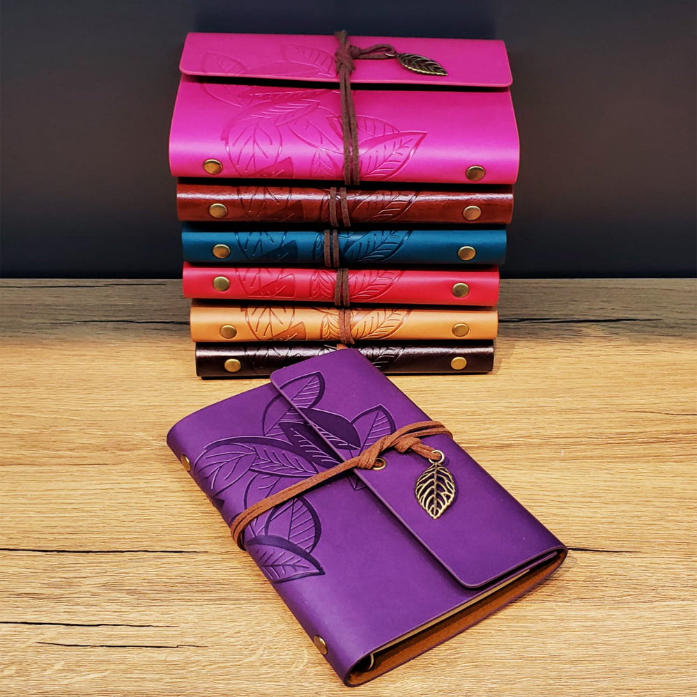 2'lü Paket – Yaprak Motifli Hatıra Defteri