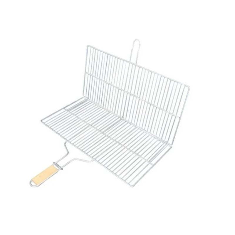 2'lü Paket – Büyük Boy Mangal Izgarası - 50x30 cm - Ahşap Saplı
