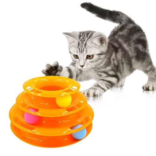 3'lü Paket – 3 Katlı Kedi Oyuncağı Turntable Cat Toy