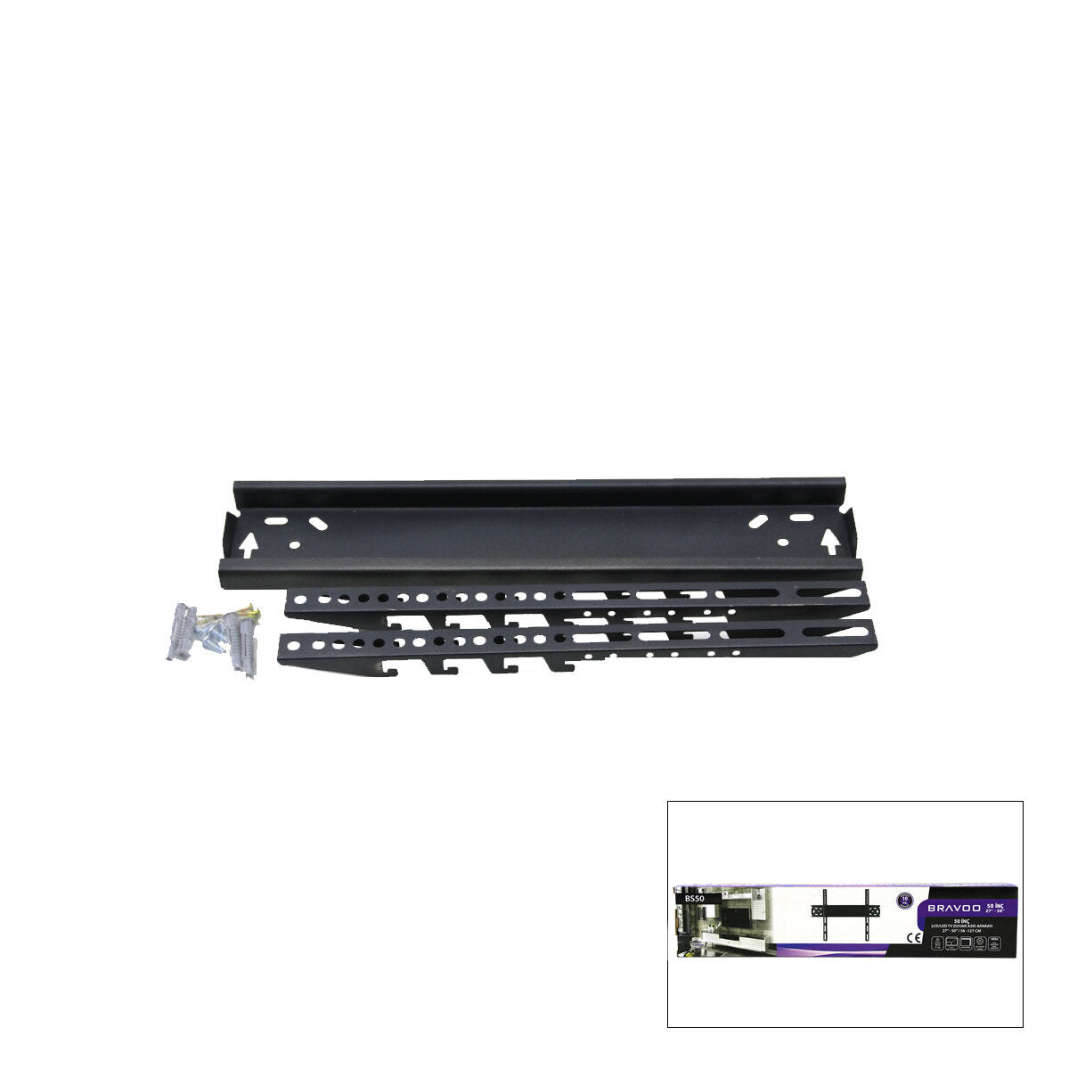 2'lü Paket – 50 İnç ve 27 İnç - 50 İnç Sabit TV Askı Aparatı - LCD LED TV Uyumlu - 56-127 cm