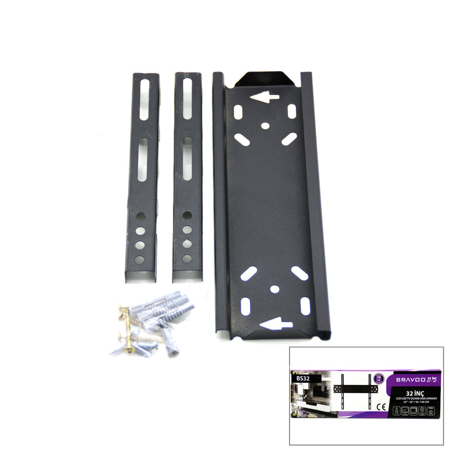2'lü Paket – 22 İnç ve 44 İnç - 32 İnç Sabit TV Askı Aparatı - LCD LED TV Uyumlu - 56-140 cm