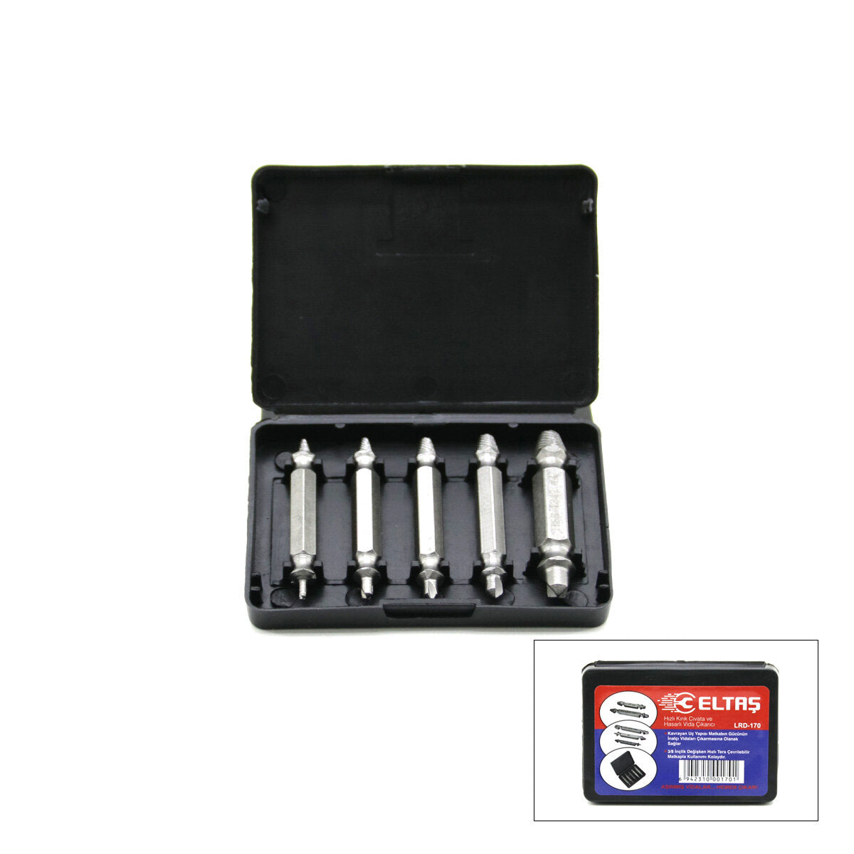 3'lü Paket – Hasarlı Vida Çıkarıcı - 5 Parça - Kılavuz Uçlu