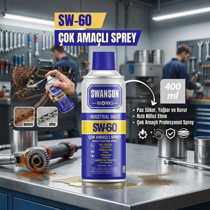 2'lü Paket – Çok Amaçlı Profesyonel Sprey - 400 ml - Pas Sökücü - Yağlayıcı - Koruyucu