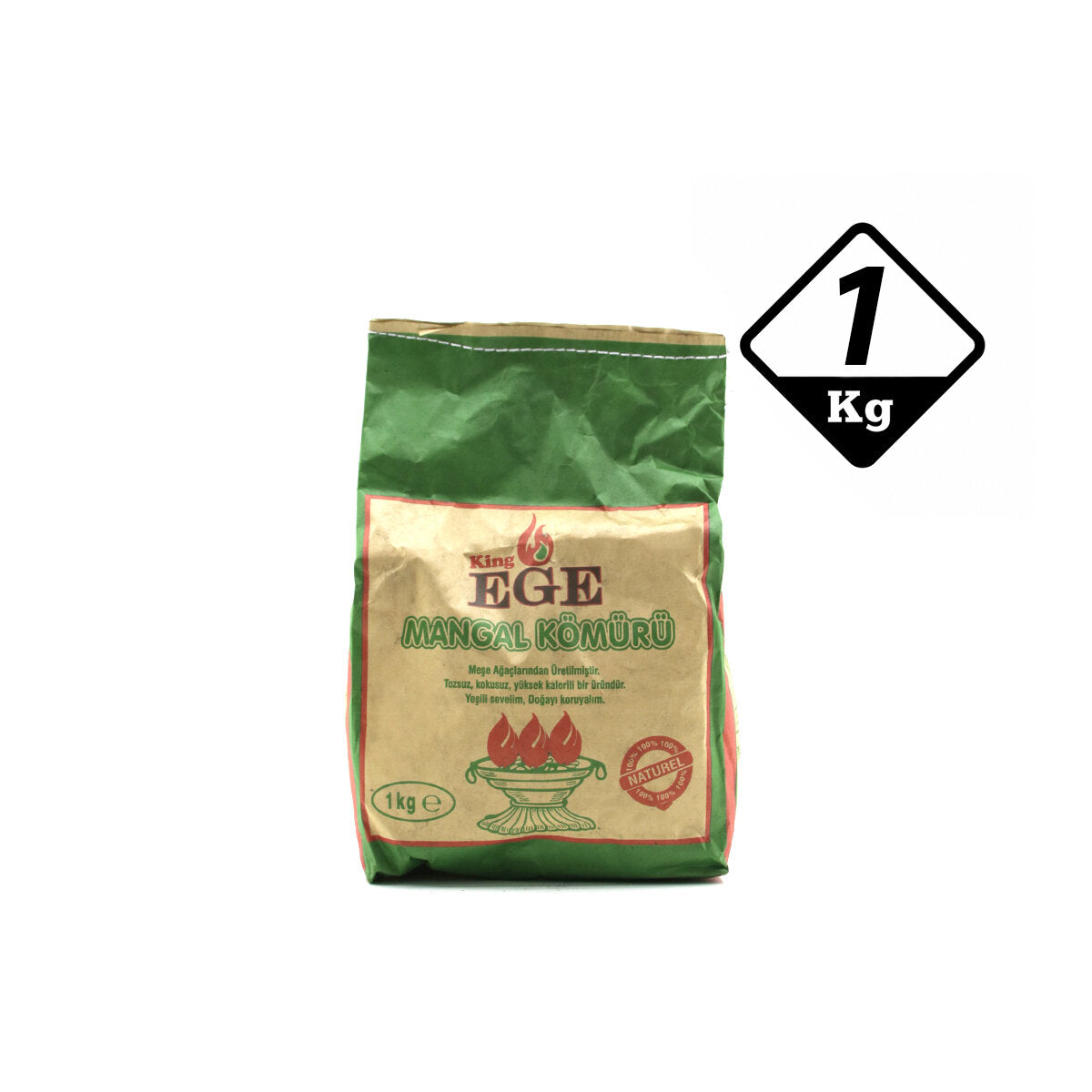 3'lü Paket – 1 kg Mangal Kömürü - Çıra Hediyeli - Meşe Kömürü