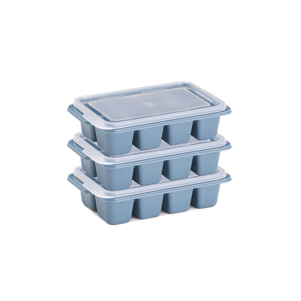 3'lü Paket – 3'lü Mini Buz Kalıbı - Küp Şekilli - Kapaklı - Plastik