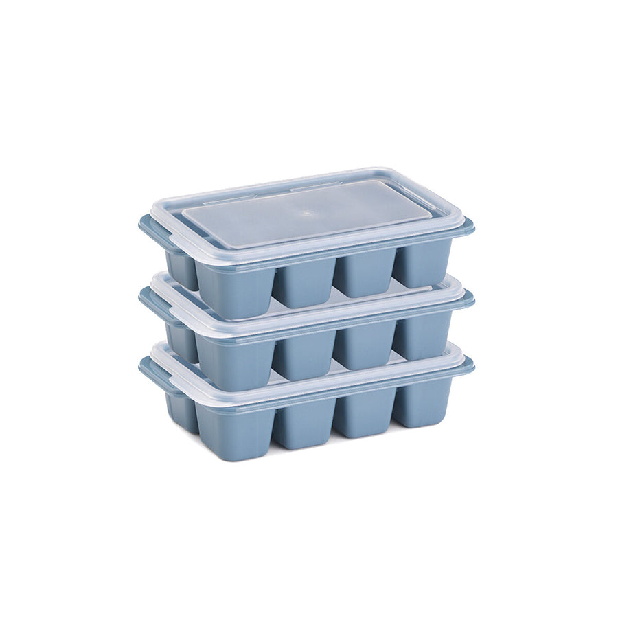 3'lü Paket – 3'lü Mini Buz Kalıbı - Küp Şekilli - Kapaklı - Plastik