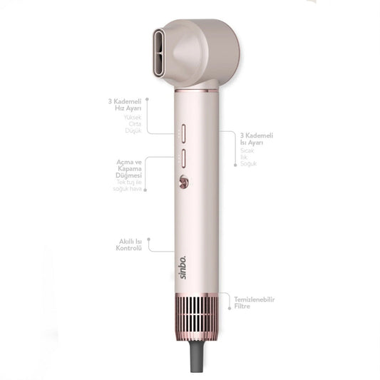 Sinbo Air Brush Saç Şekillendirme Cihazı - 5 Başlıklı - Rose Gold Renk – görsel 3