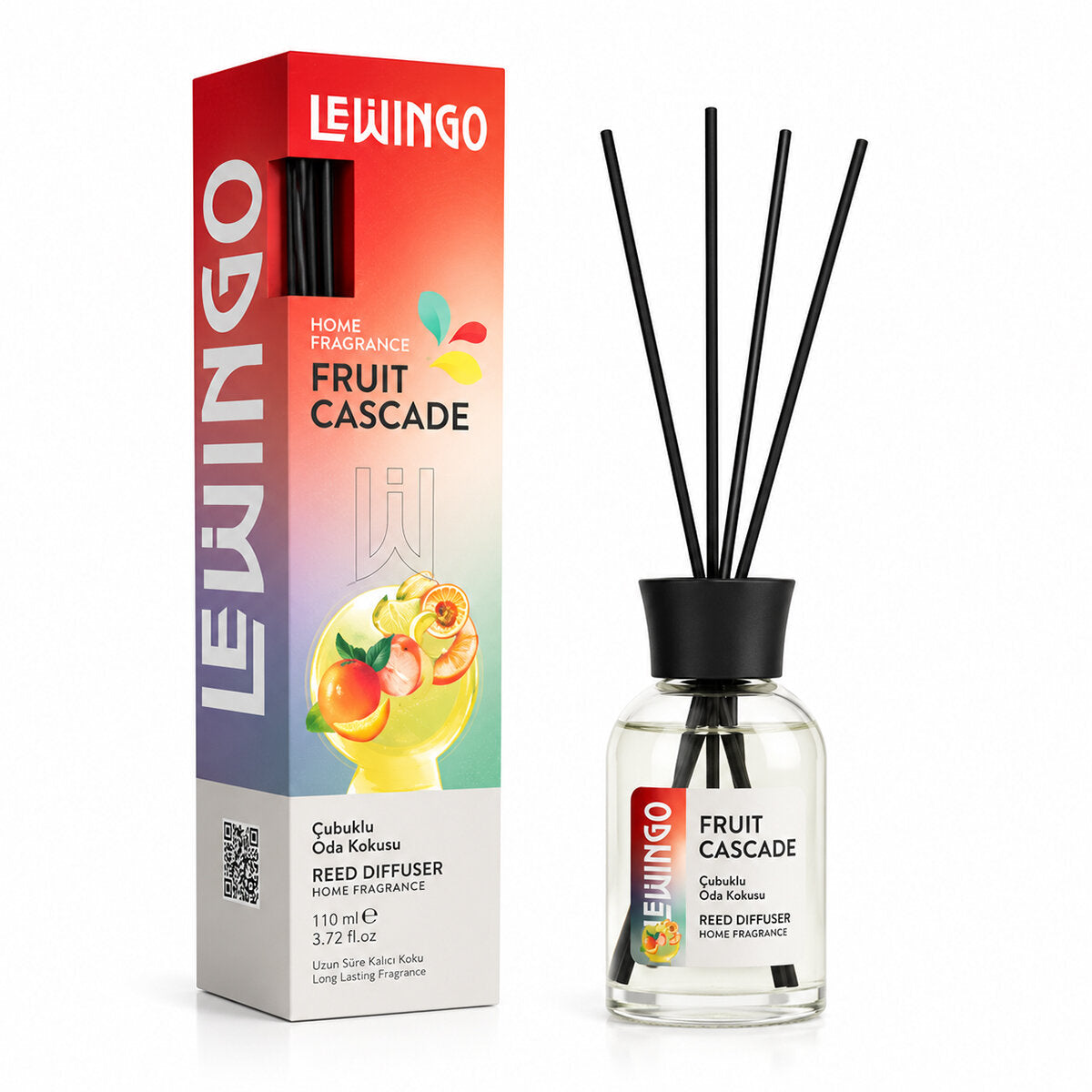 Fruit Cascade Bambu Çubuklu Oda Kokusu - 110 ml - Cam Şişe – görsel 1