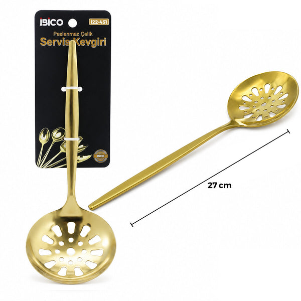2'lü Paket – Metal Servis Kevgiri - 27 cm - Gold Renk