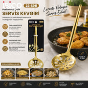 Metal Servis Kevgiri - 27 cm - Gold Renk – görsel 2