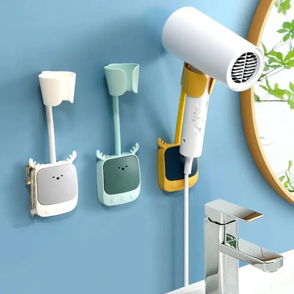 3'lü Paket – Geyik Figürlü Fön Makinesi Askı Aparatı