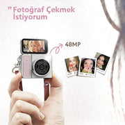 Katlanabilir Ekranlı Mini Vlog Kamerası - Anahtarlık Boyutu - 2K Kalite – görsel 5