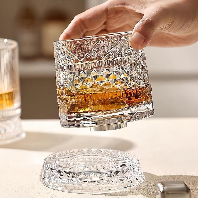 360 Derece Dönen Bardak - 280 ml - Kristal Cam – görsel 1