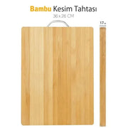 Metal Saplı Bambu Kesim Panosu – görsel 1
