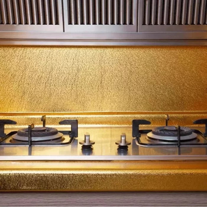 3'lü Paket – Yapışkanlı Gold Mutfak Tezgah Folyosu
