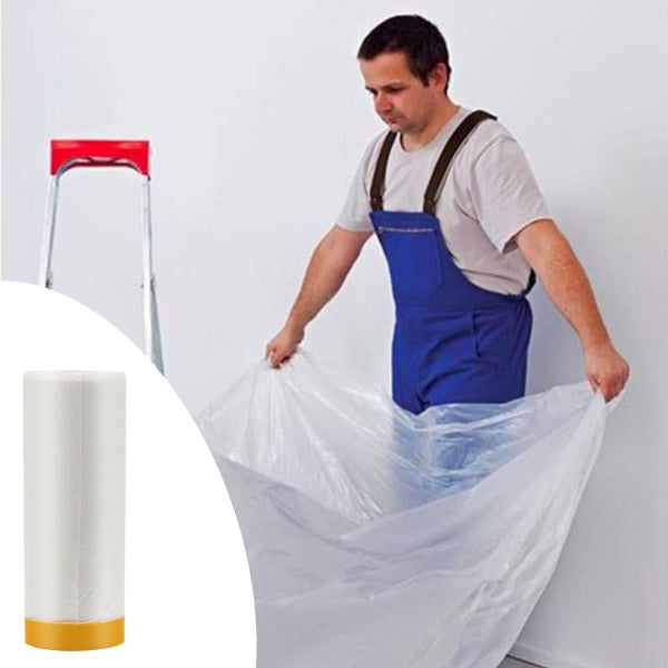 3'lü Paket – Boya Badana Eşya Koruma Yapışkanlı Örtü 280 cm x 15 mt