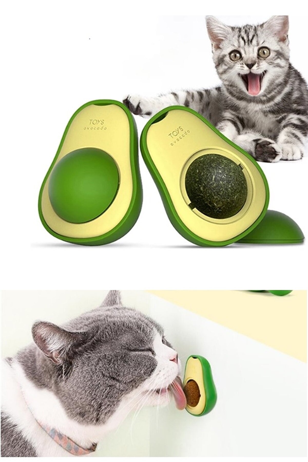 Avokado Tasarımlı Kedi Yalama Topu – görsel 1