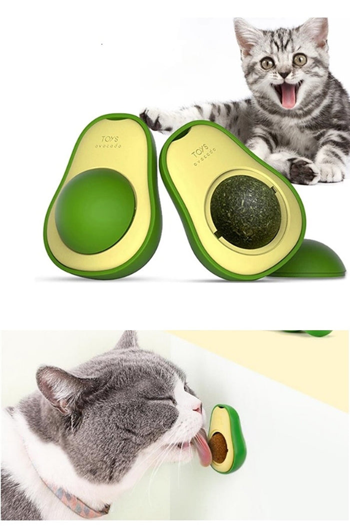 3'lü Paket – Avokado Tasarımlı Kedi Yalama Topu