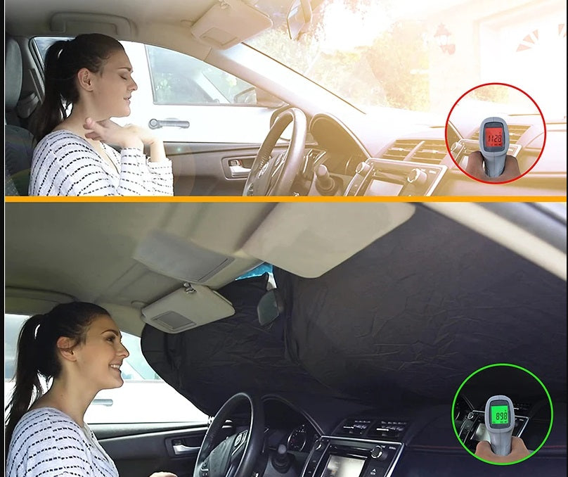 2'lü Paket – Katlanabilir Ön Cam Araba Güneşliği
