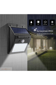 Güneş Enerjili Solar Dış Mekan Lambası - 20 LED Aydınlatmalı - Duvar Tipi – görsel 1