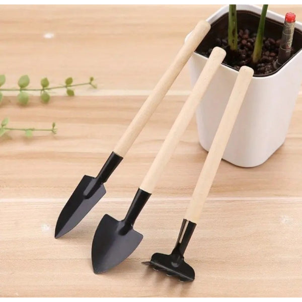 3'lü Paket – Mini Ahşap Hobi Bahçe Seti 3 Adet