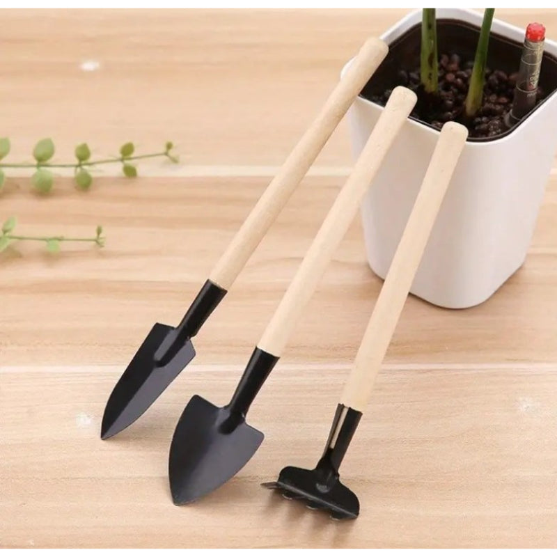3'lü Paket – Mini Ahşap Hobi Bahçe Seti 3 Adet