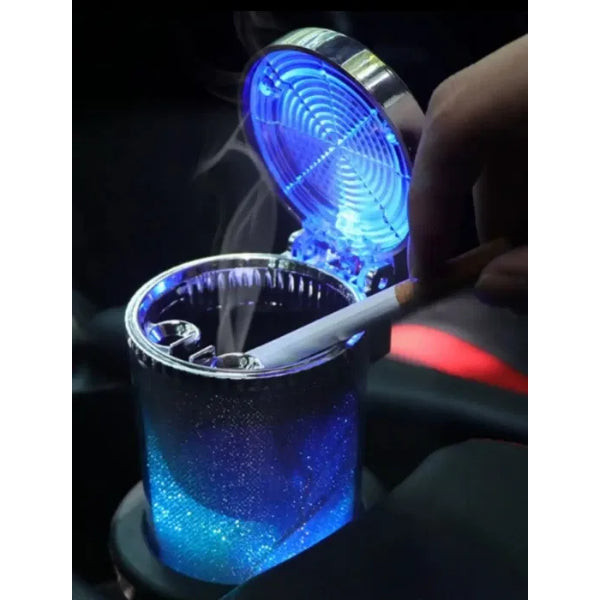 2'lü Paket – Araç İçi Oto Kokusuz Küllük RGB Işıklı Kapaklı