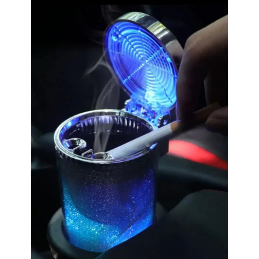 Araç İçi Oto Kokusuz Küllük RGB Işıklı Kapaklı – görsel 1