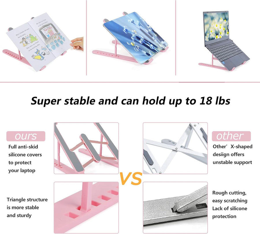 3'lü Paket – Ayarlanabilir Laptop Standı 7 Kademe