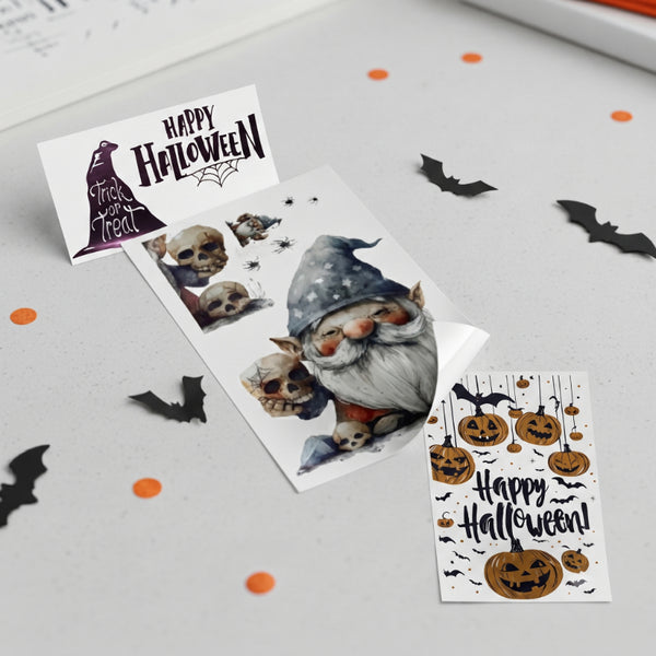 3'lü Paket – Halloween Temalı Duvar Stickerı - 3 Farklı Model - Cadılar Bayramı Dekoru - 57x24 cm