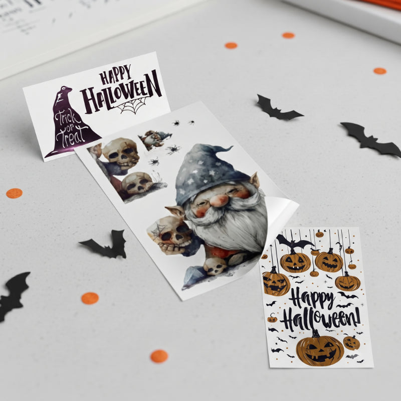 3'lü Paket – Halloween Temalı Duvar Stickerı - 3 Farklı Model - Cadılar Bayramı Dekoru - 57x24 cm