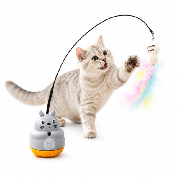 2'lü Paket – Kedi Şekilli Dönen Peluş Balıklı Olta Oyuncağı