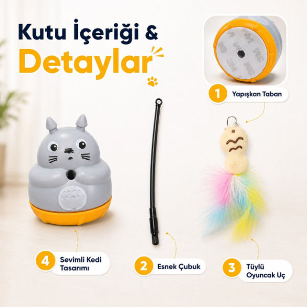 KEDİ ŞEKİLLİ DÖNEN PELUŞ BALIKLI OLTA OYUNCAĞI