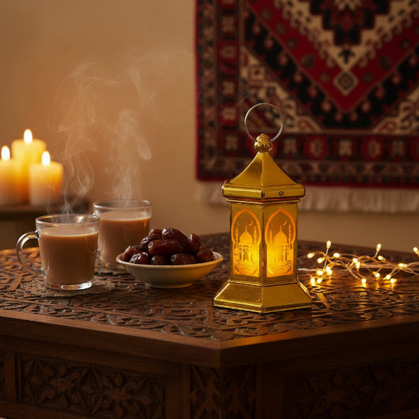 2'lü Paket – Ramazan Temalı Altıgen Kubbe LED Lamba
